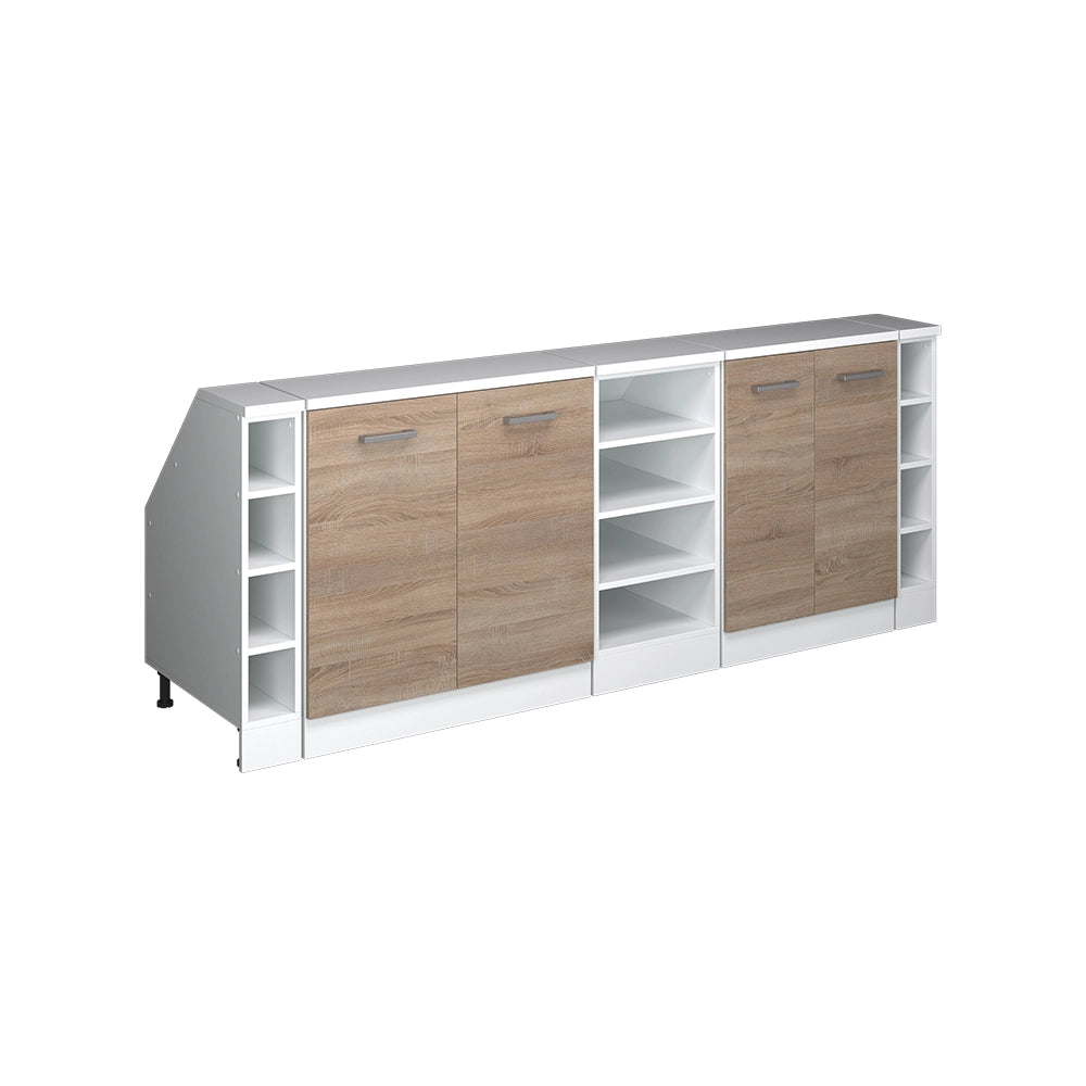 Set di mobili sottotetto Rion Sonoma/Bianco 210 cm Set di 5 carcasse armadio profondità 60 cm Vicco