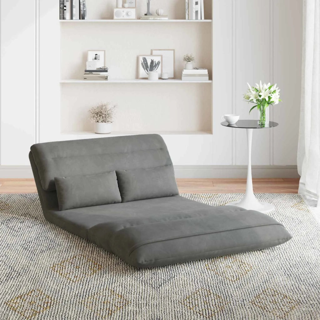 Sedia da Pavimento Grigio scuro 110 x 82 x 55 cm Velluto 42028211