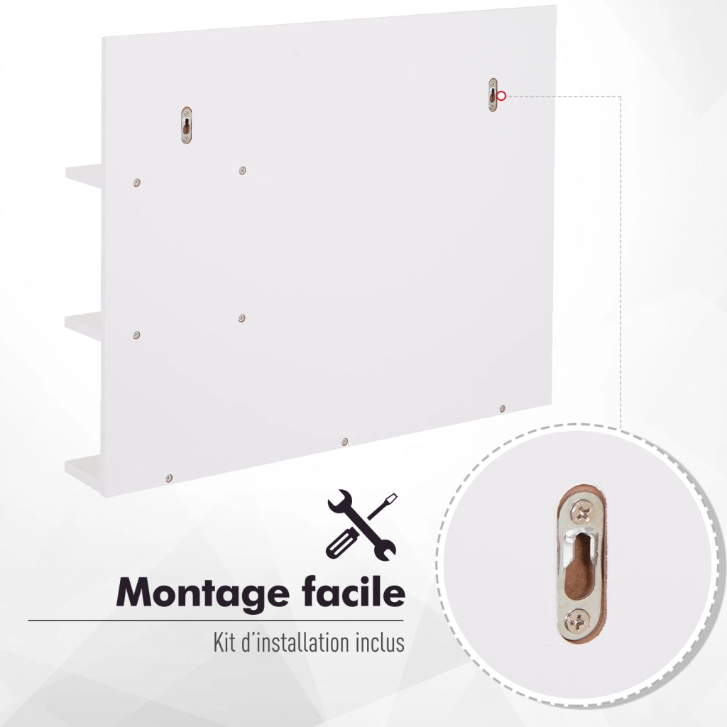 Specchio per Bagno con Ripiani ¨C Minimal ¨C Bianco 60x30x MDF