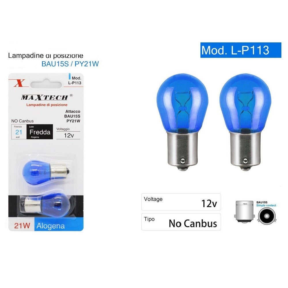 Trade Shop - Lampadine Posizione Auto Bau15s Py21w 12 V Luce Fredda Alogena No Canbus L-p113 -