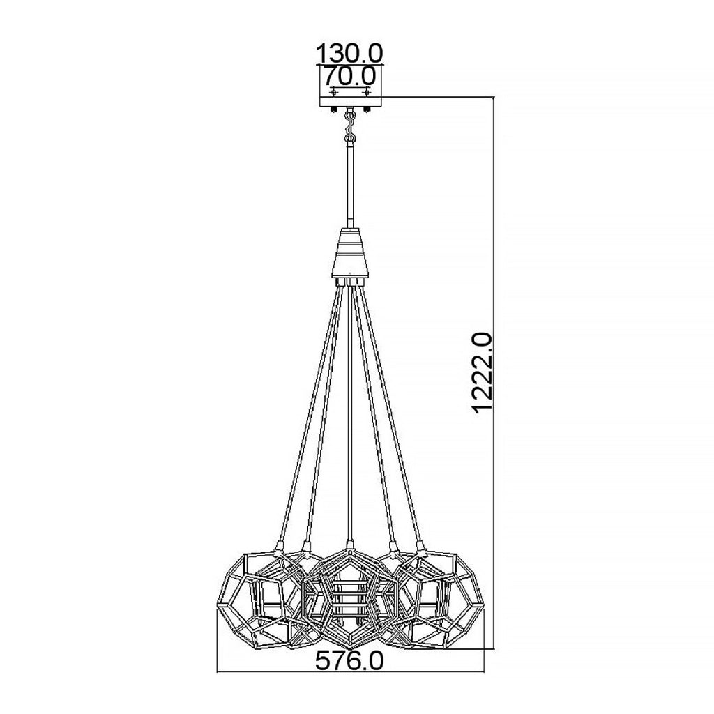 Lampada sospesa acciaio grezzo Rocklyn Kichler 6xE27