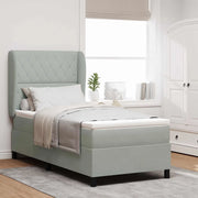 Letto a molle con testiera Grigio chiaro 190 x 90 cm Poliestere 3340850