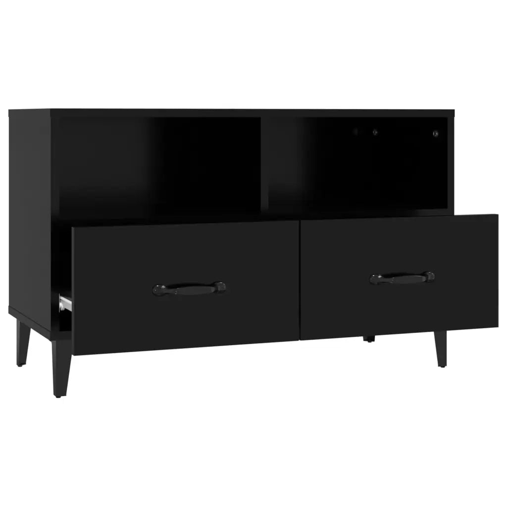 Mobile Porta TV Nero 80x36x50 cm in Legno Multistrato 812592