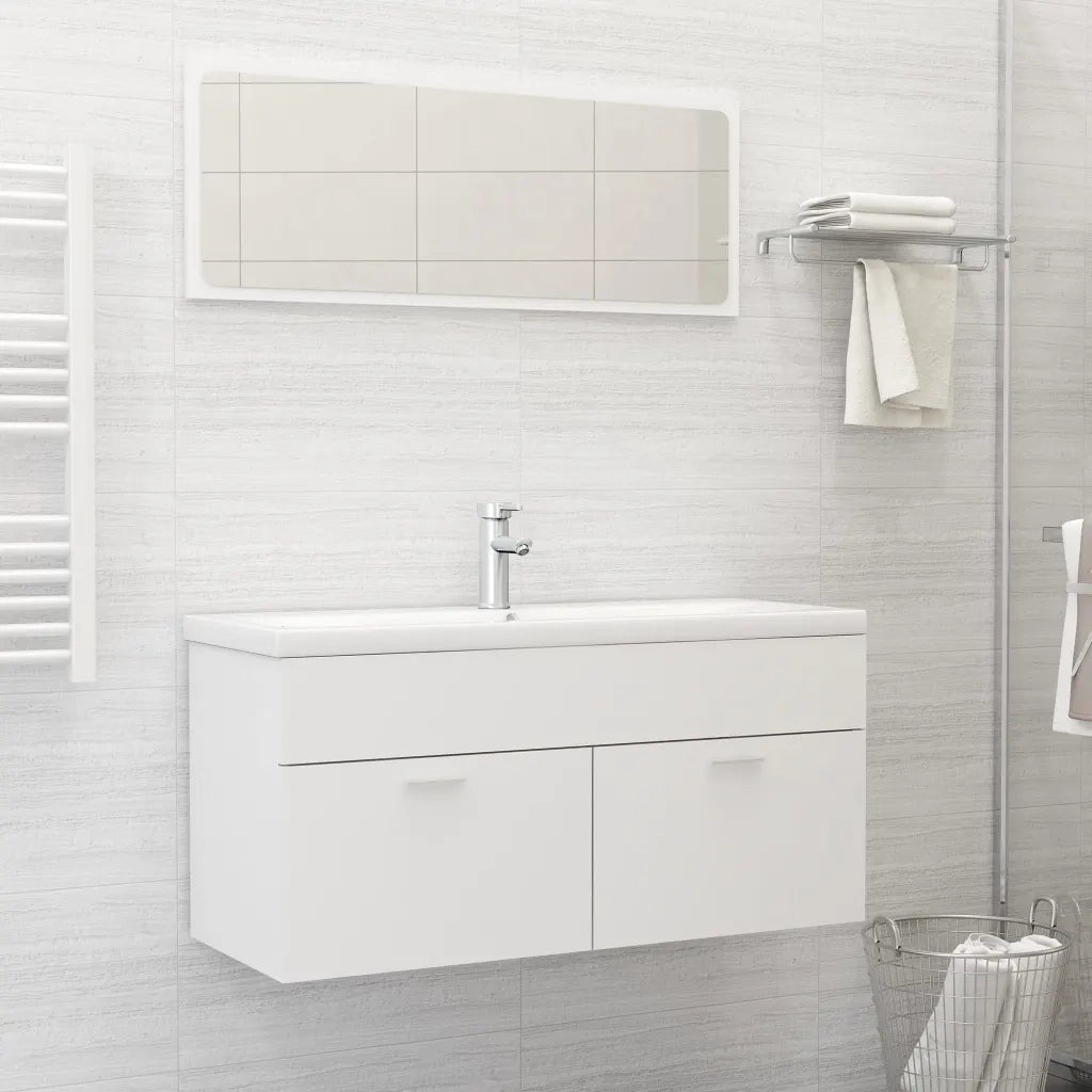 Mobile da Bagno con Lavabo Integrato Bianco in Truciolato cod mxl 74320
