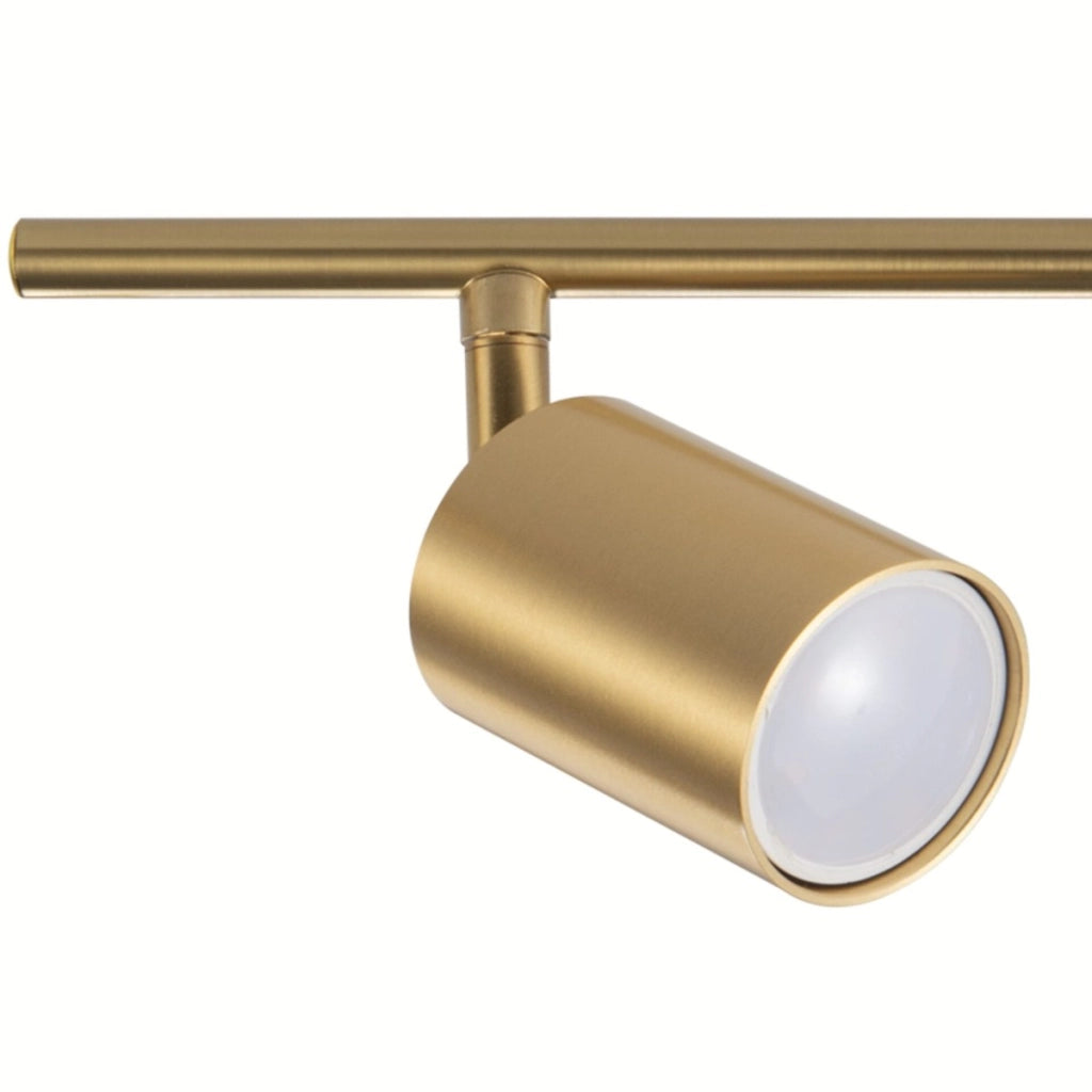 Plafoniera/Applique 4 faretti oro GU10 Polux Goldi 90cm