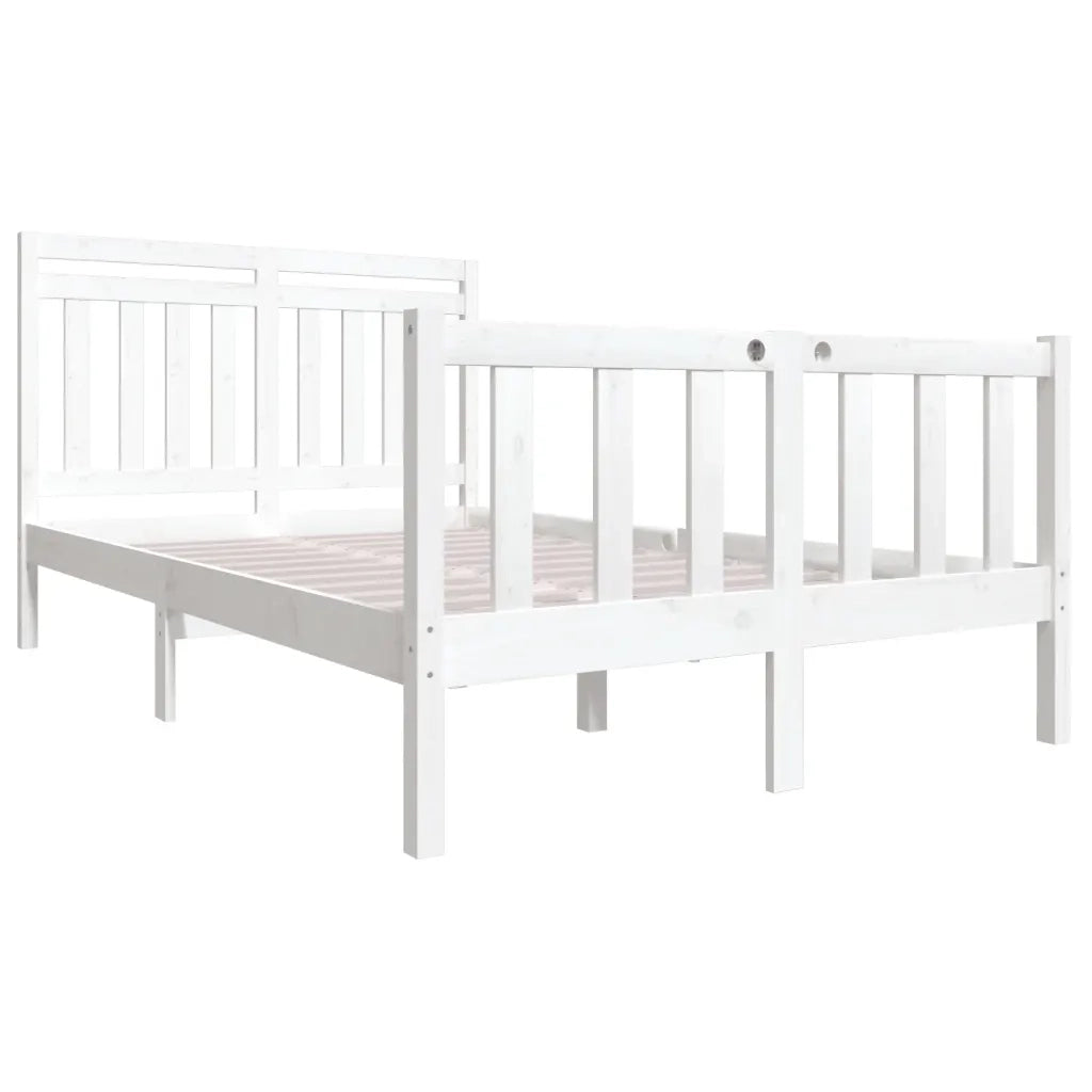Giroletto-Struttura Letto Bianco in Legno Massello 140x200 cm 408762