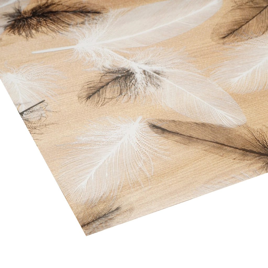 Rotolo di pellicola protettiva per tavoli in PVC siliconico trasparente 0,8x20m, spessore 1,2mm, , modello piume Breckner Germany