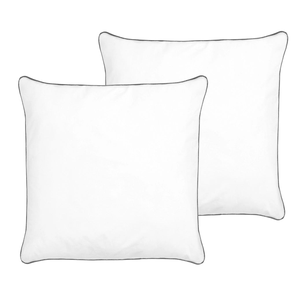 Set 2 Cuscini Letto Cotone Bianco 80 x 80 cm Morbido stile moderno