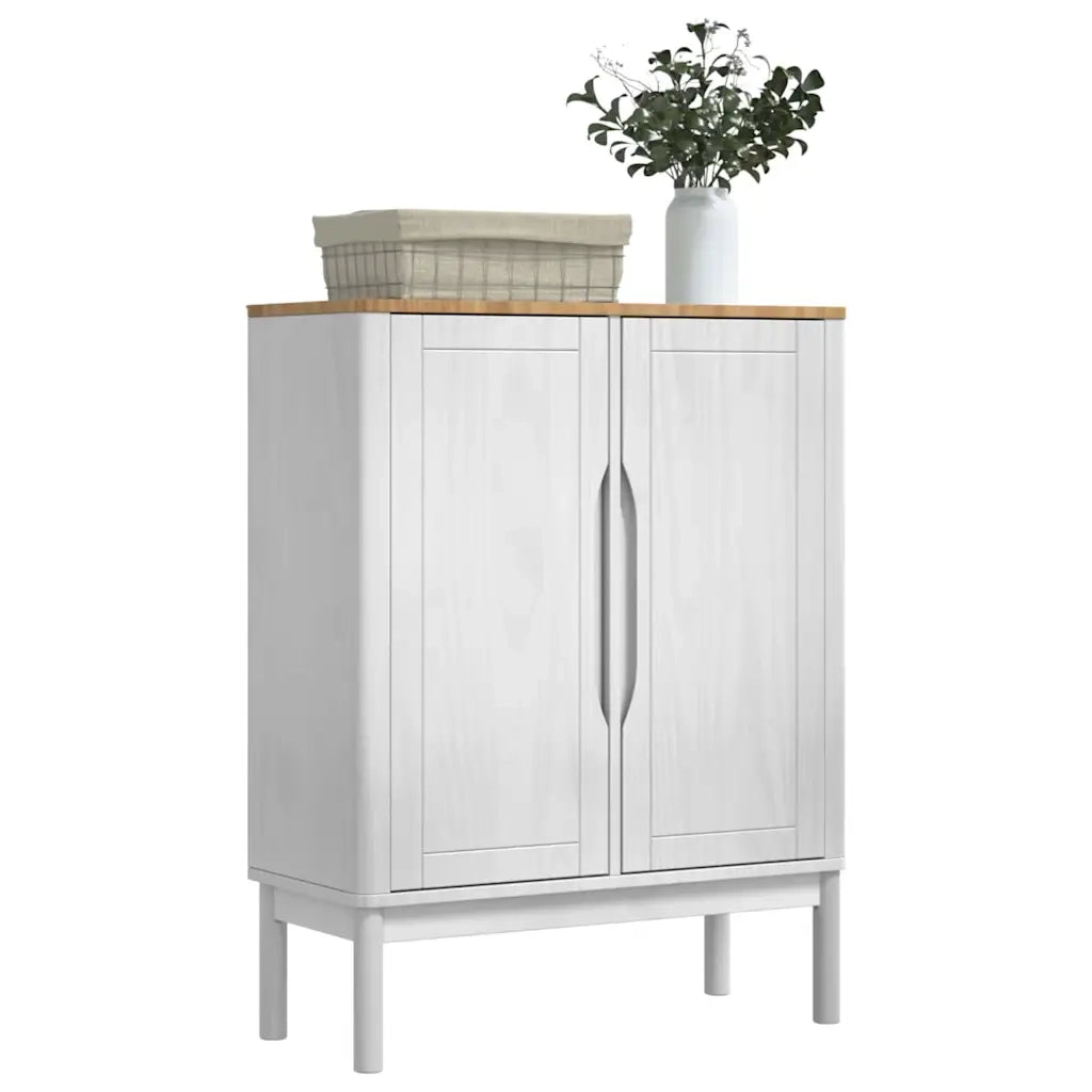 Credenza FLORO Bianco 70 x 30 x 70,5 cm Legno di Pino Massello 42011248