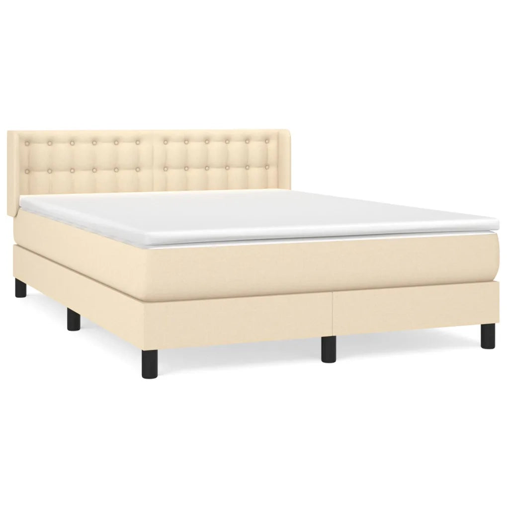 Giroletto a Molle con Materasso Crema 140x200 cm in Tessuto