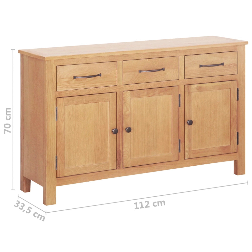 vidaXL Credenza Marrone 112 x 33.5 x 70 cm Legno di quercia massiccio