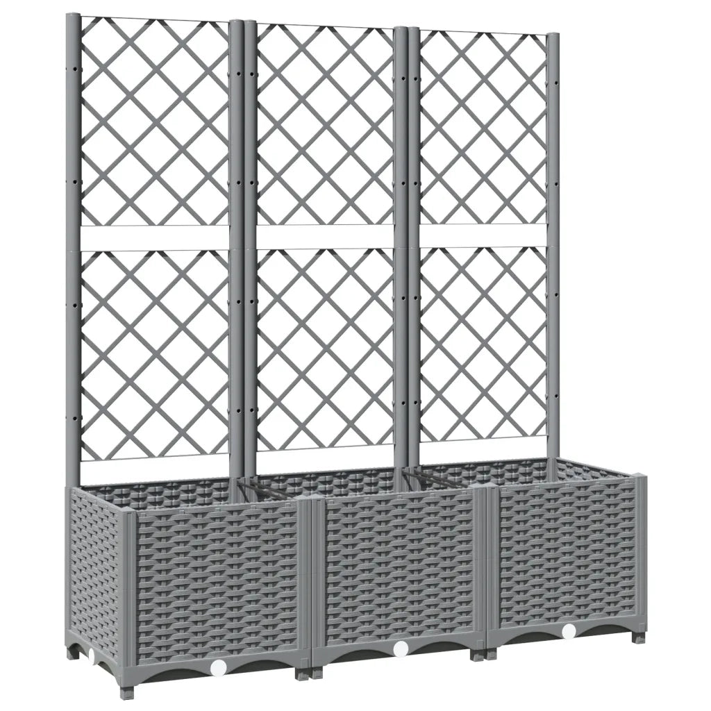 Fioriera Giardino con Graticcio Grigio Chiaro 120x40x136cm PPcod mxl 119034