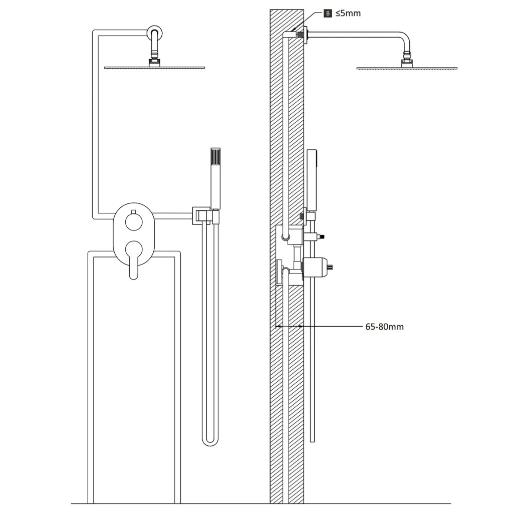 Sistema Doccia in Acciaio Inossidabile 201 Nero CFW5578441