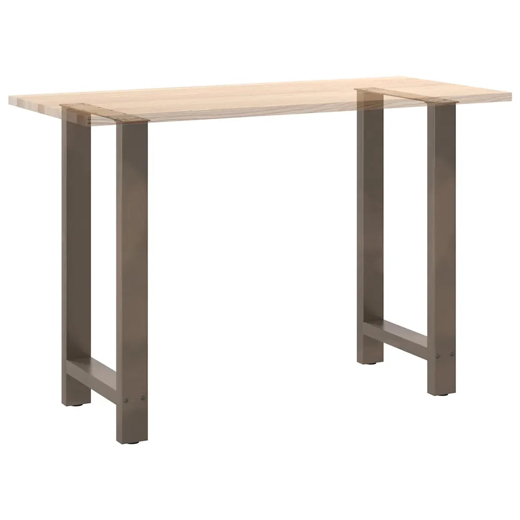 Gambe per tavolo da bar in acciaio naturale 2 pz 50x(90-91) cm in acciaio