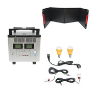 Stazione portatile da 2000 W con batteria LifePO4 da 2016 Wh, 2 lampadine LED da 3 W e pannello solare da 200 W