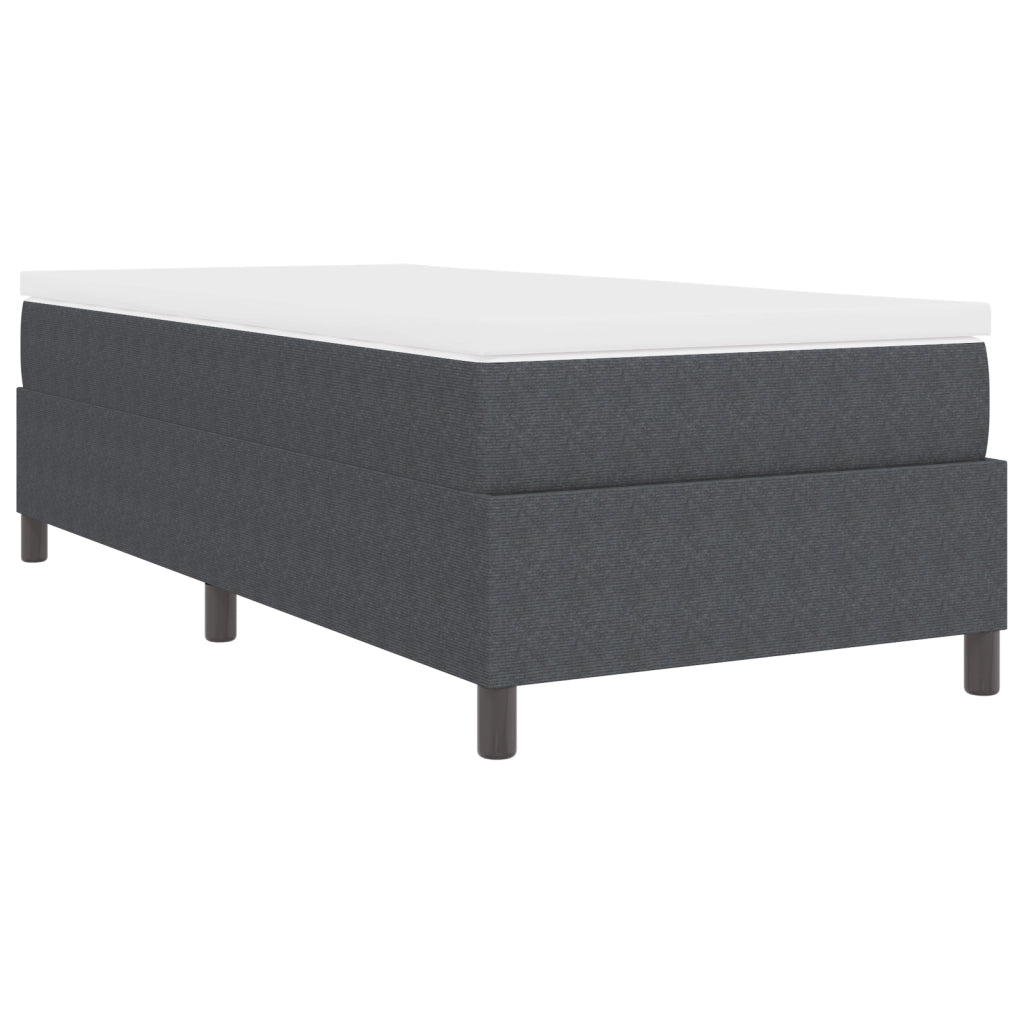 Letto Box Spring con Materasso Grigio Scuro 100 x 200 cm Tessuto di Corduroy