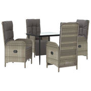 Set da pranzo da giardino nero e grigio da 5 pezzi con cuscini 02_0014856