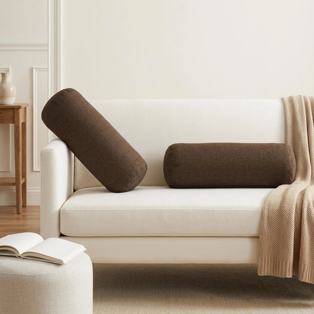 Cuscino con cuscino HEERLEN 6 pz Marrone Tessuto 929970