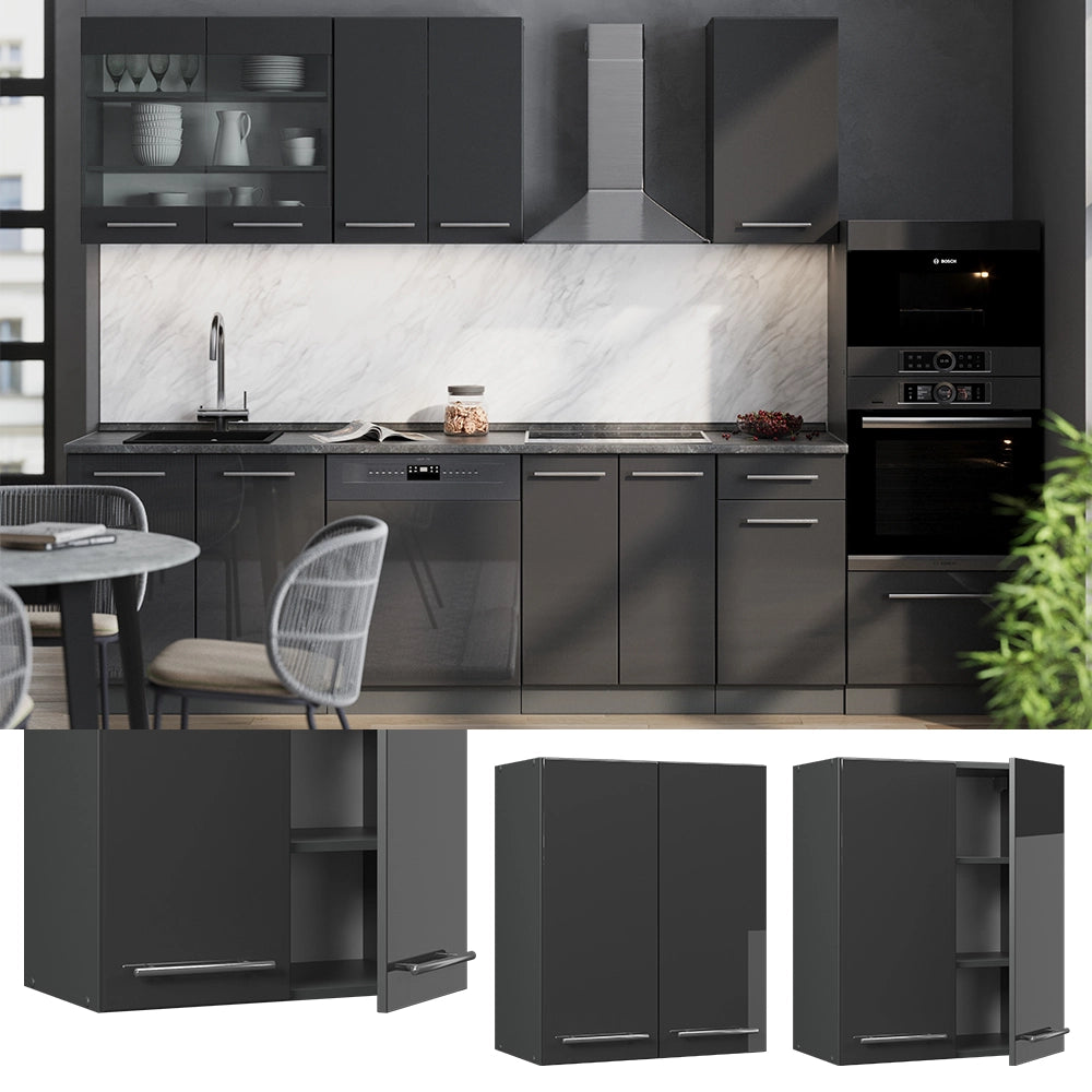 Vicco Pensile da cucina Antracite lucido 60 cm