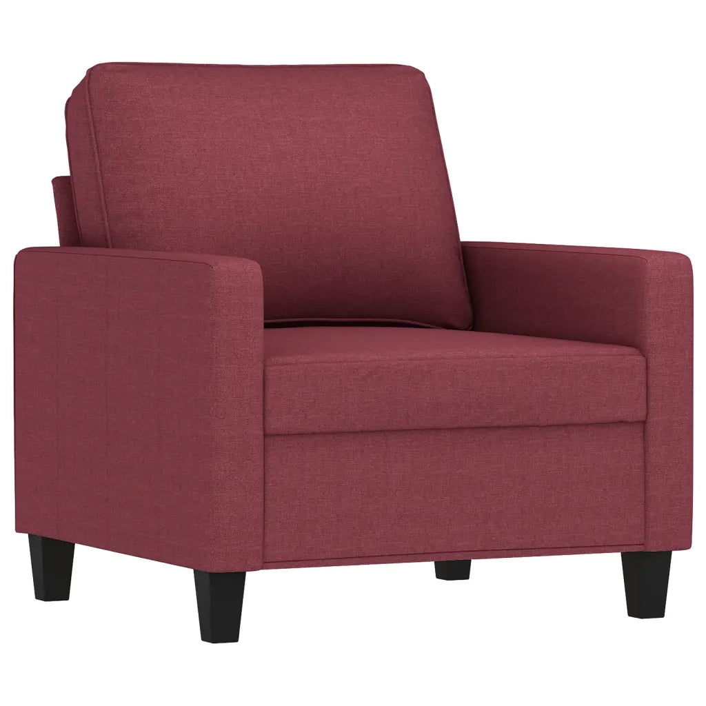 Set di Divani 3 pz con Cuscini Rosso Vino in Tessutocod mxl 83124