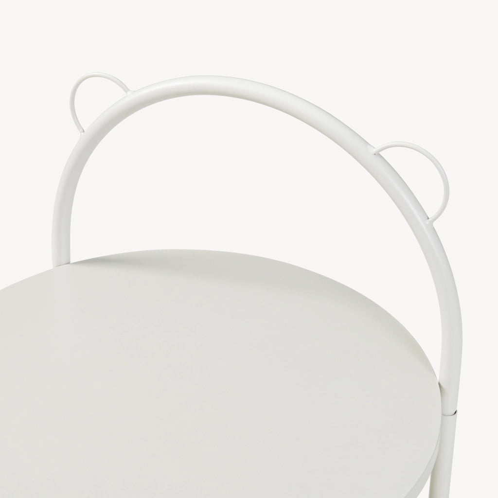 Carrello Portaoggetti Jässaatka a Rotelle Tavolino Rotondo in Acciaio con 2 Ripiani 76 x Ø40 cm - Grigio [en.casa]
