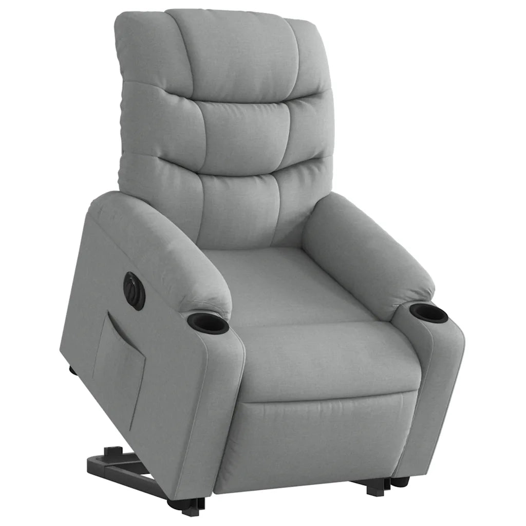 Poltrona Reclinante Alzapersona Elettrica Grigio Chiaro Tessuto