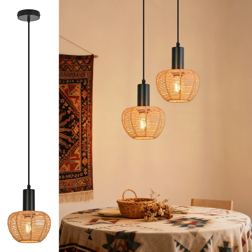Lampada a sospensione ZMH da pranzo in stile vintage a 1 luce (lampadina non inclusa)