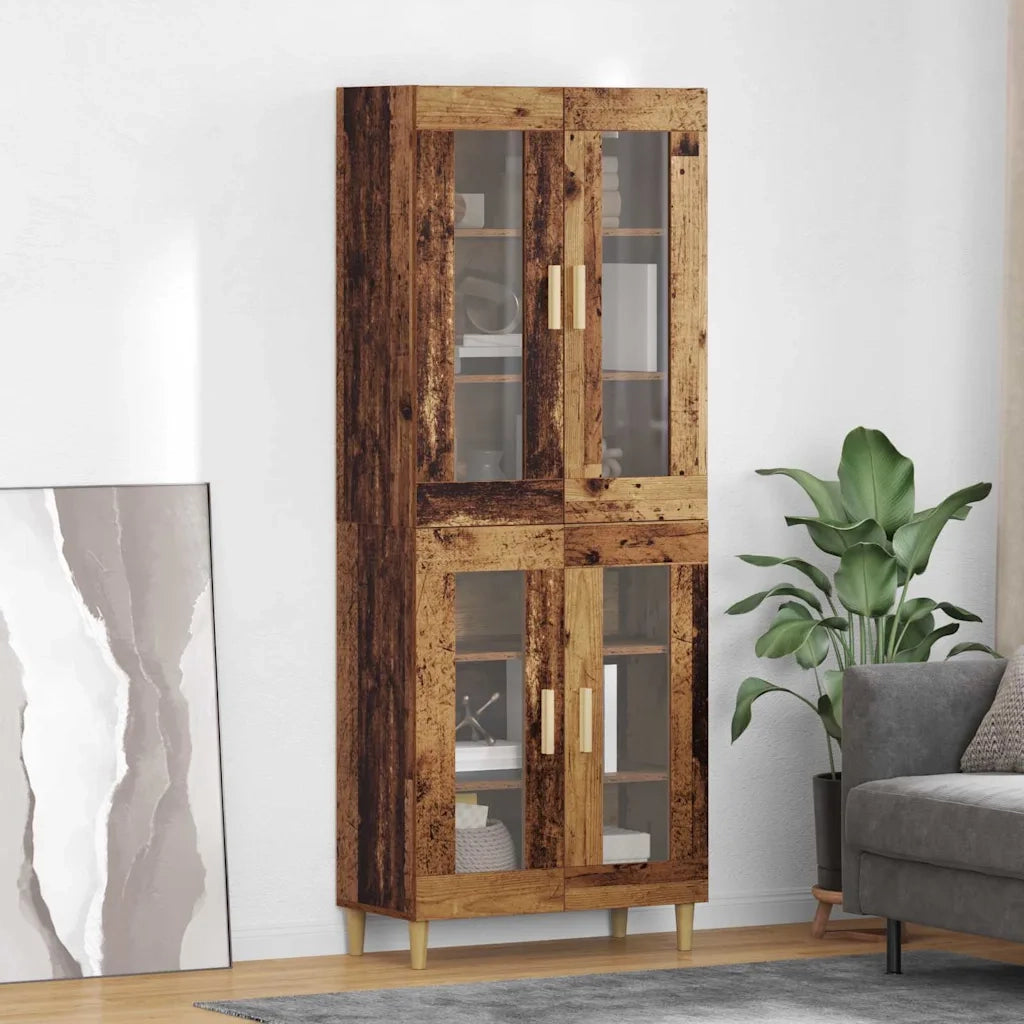 Credenza | Madia | Buffet da pranzo | Armadio da pranzo Legno vecchio 69,5 x 34 x 180 cm Legno multistrato