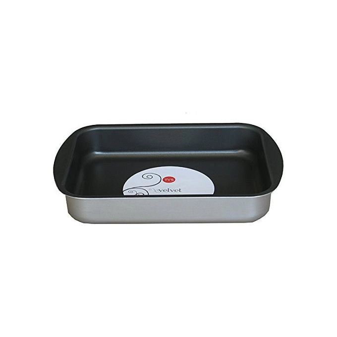 Tvs, Rostiera Rettangolare Alluminio Antiaderente Velvet, 31x23 cm, Grigia