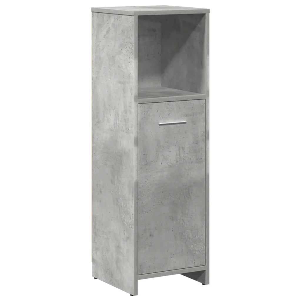 Set Mobili da Bagno 3 pz Grigio Cemento in Legno Multistrato