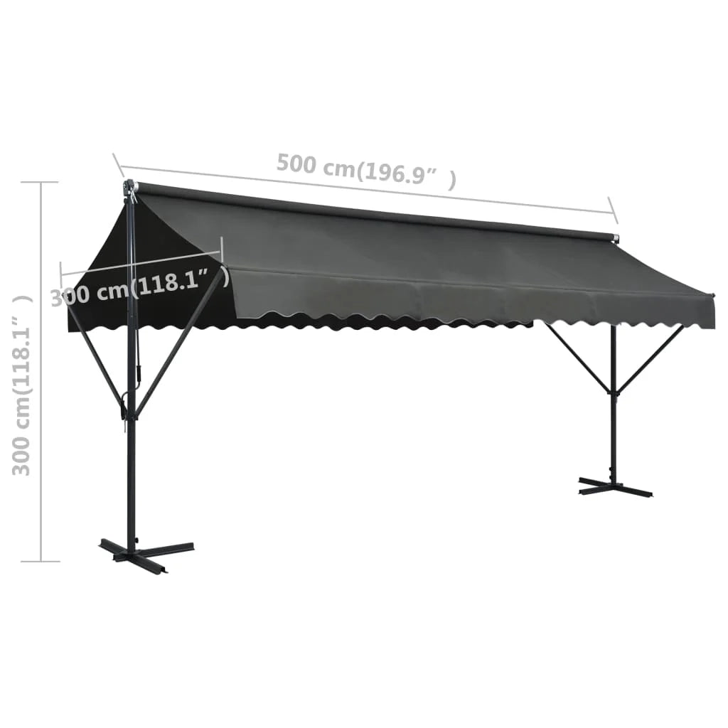 Tenda da sole autoportante 500 x 300 cm antracite 02_0007480