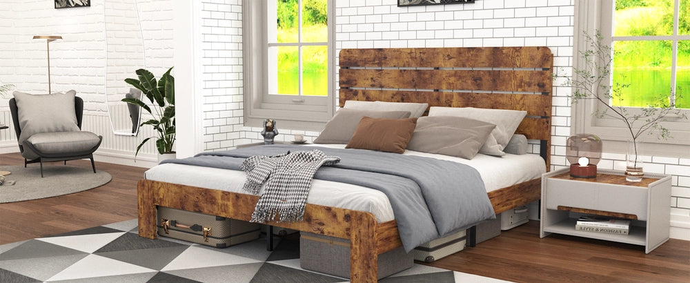 Letto Matrimoniale in Legno con Testiera Alta ¨C MINIMAL ¨C 140x200