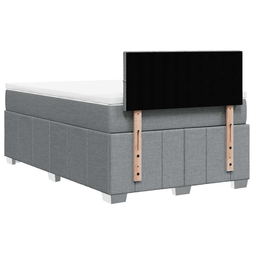 Giroletto a Molle con Materasso Grigio Chiaro 120x190cm Tessuto