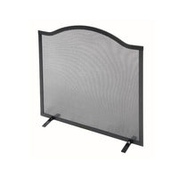 Parascintille per Camino 60x58 cm Bordo Superiore a Onda in Ferro Verniciato Grigio Martellato