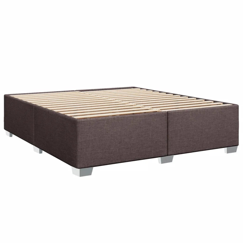 Giroletto a Molle con Materasso Marrone Scuro 180x200cm Tessuto