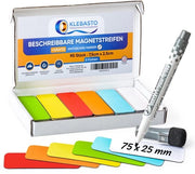 Strisce adesive magnetiche descrittive | Banchi magnetici per etichettatura | Magnetici descrittivi per lavagne bianche, frigoriferi, banchi magnetici, Kanban (mix (6 colori), 75 mm x 25 mm)