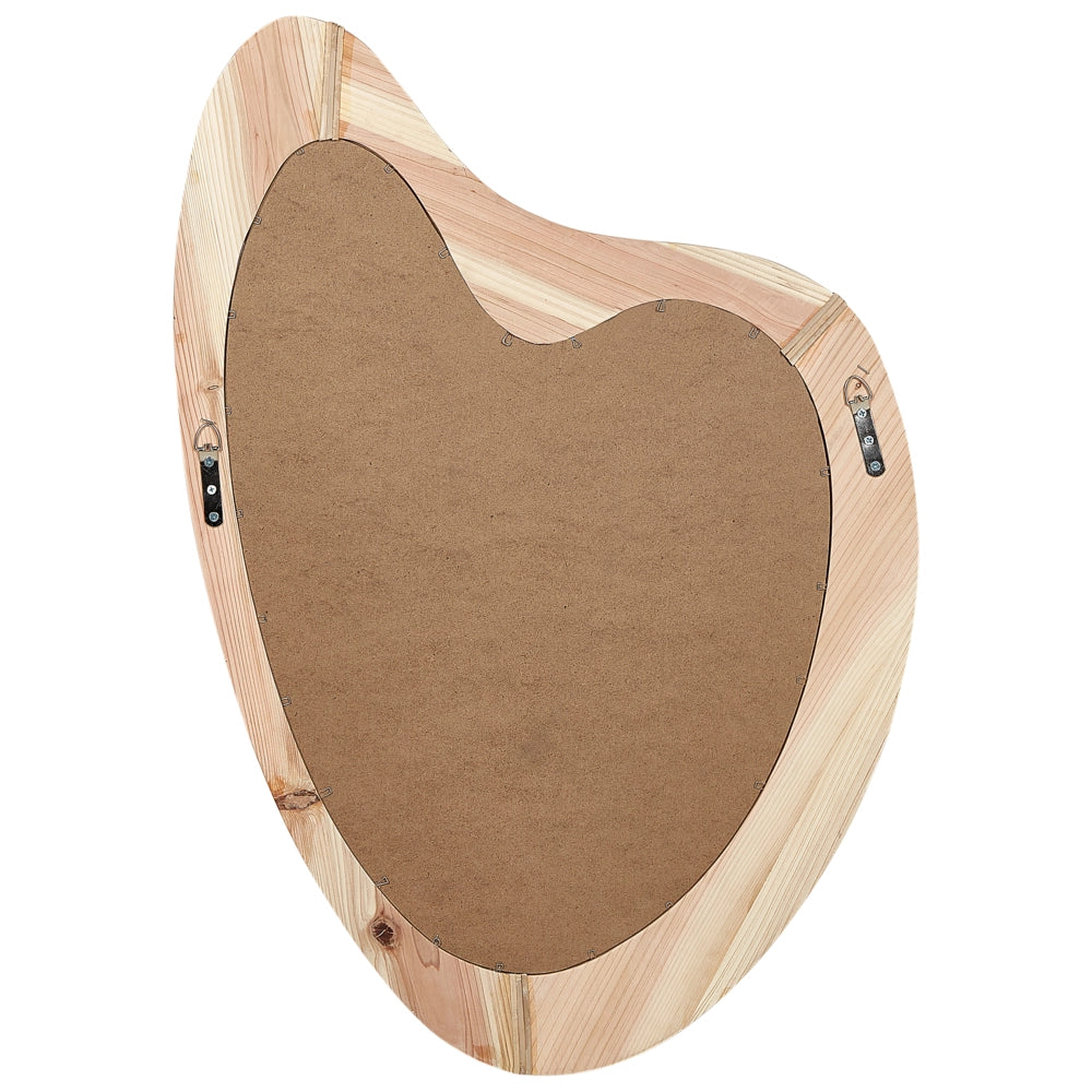 Specchio da parete con cornice in legno di abete chiaro 77 x 90 cm Pezzo d'arredo a parete con specchio
