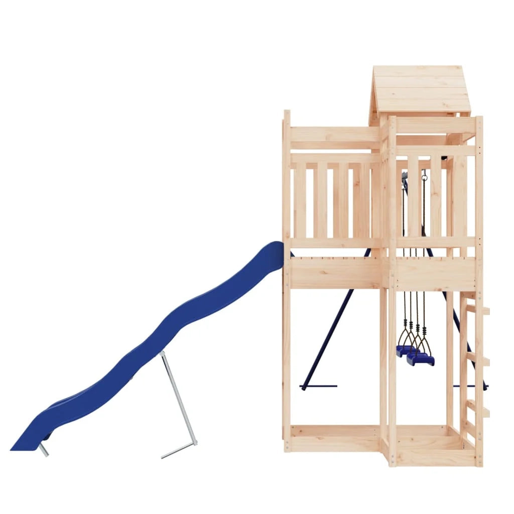 Altalene per parco giochi all'aperto scivolo altalene robuste giochi da giardino 362 x 373 x 238 cm legno di pino massiccio 02_0004664
