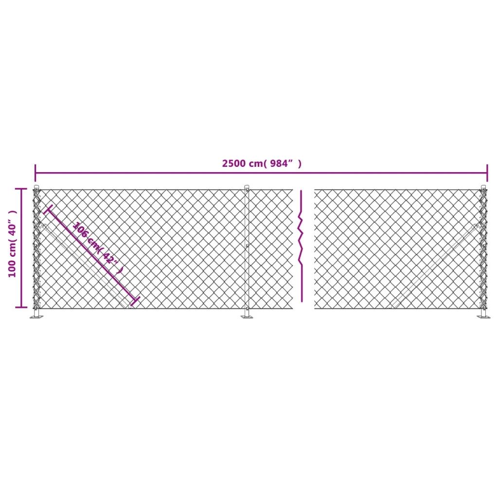 Recinzione a Rete con Flangia Verde 1x25 m 153945