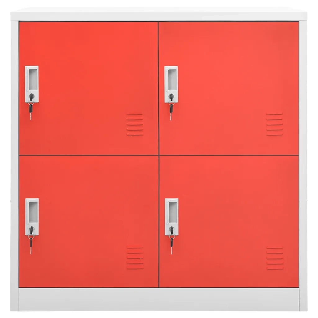 Armadietti Chiavi 2pz Grigio Chiaro Rosso 90x45x92,5cm Acciaio 3095225