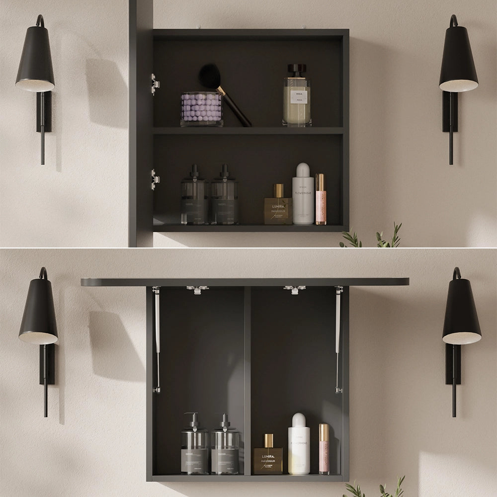 Vicco Specchio contenitore bagno Antracite 70 x 50 cm con ripiani