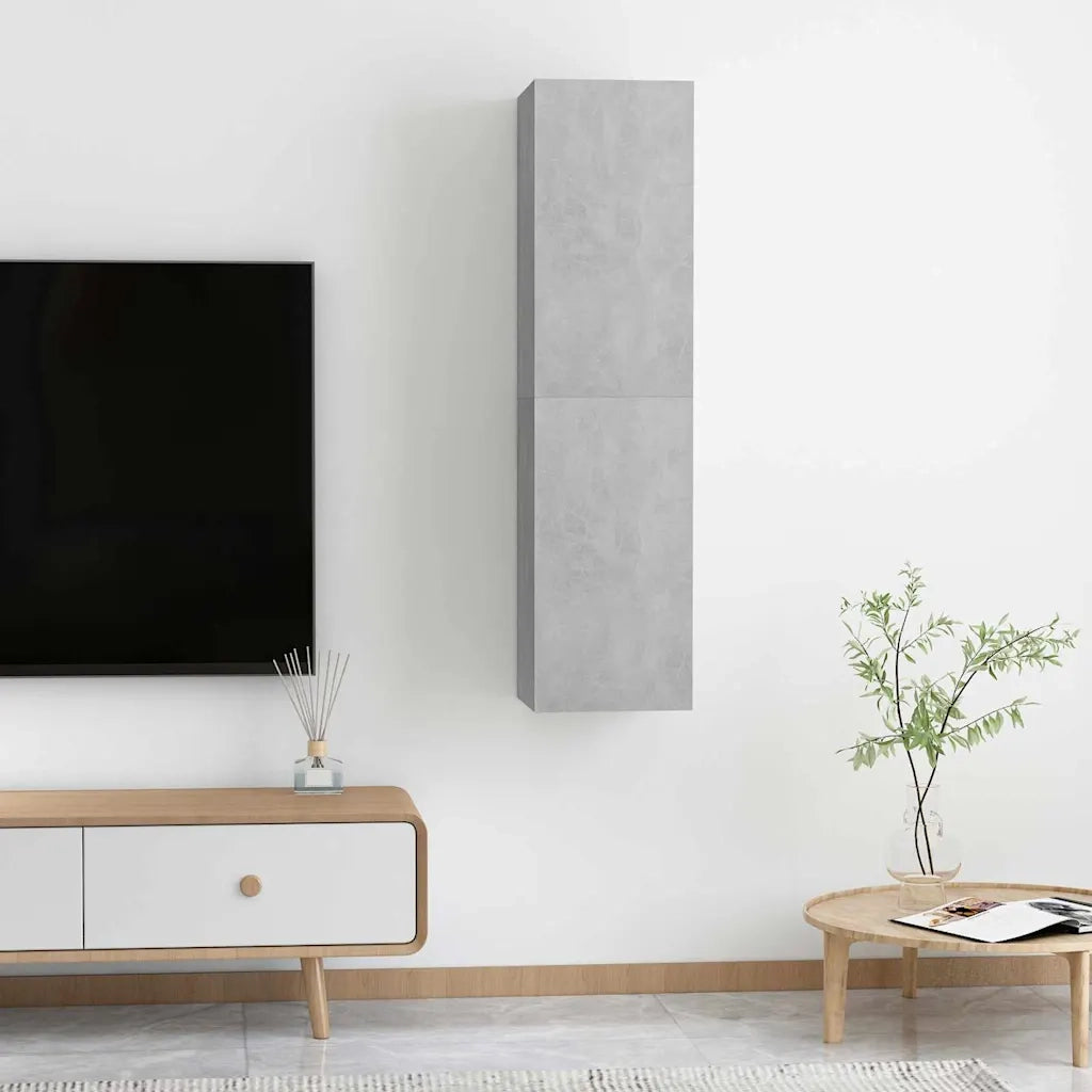 Mobili TV 2pz-Set di 2 Credenza per TV Grigio Cemento 30,5x30x60 cm Legno Multistrato