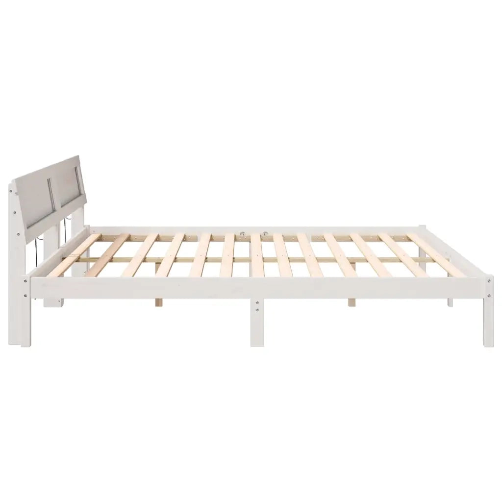 vidaXL Struttura del letto Bianco 200 x 200 cm Legno di pino massello