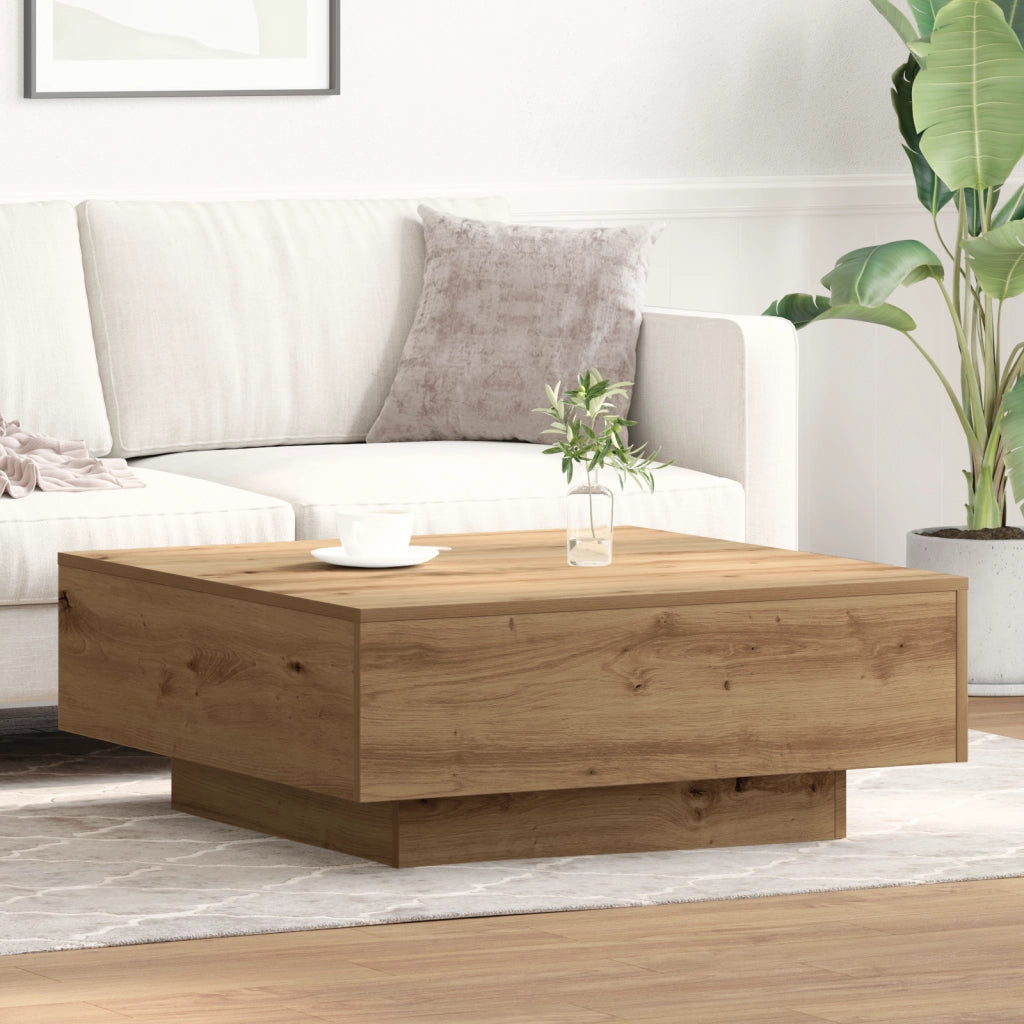 Tavolino da caffÃ¨ Rovere Artigianale 80x80x31 cm Legno massello