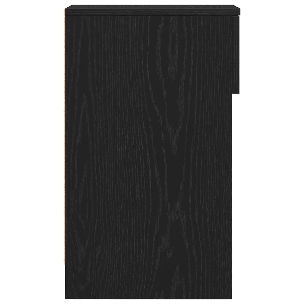 Comodino | Armadio da Notte | Mobiletto da notte con Cassetto Rovere Nero 20x36x60 cm