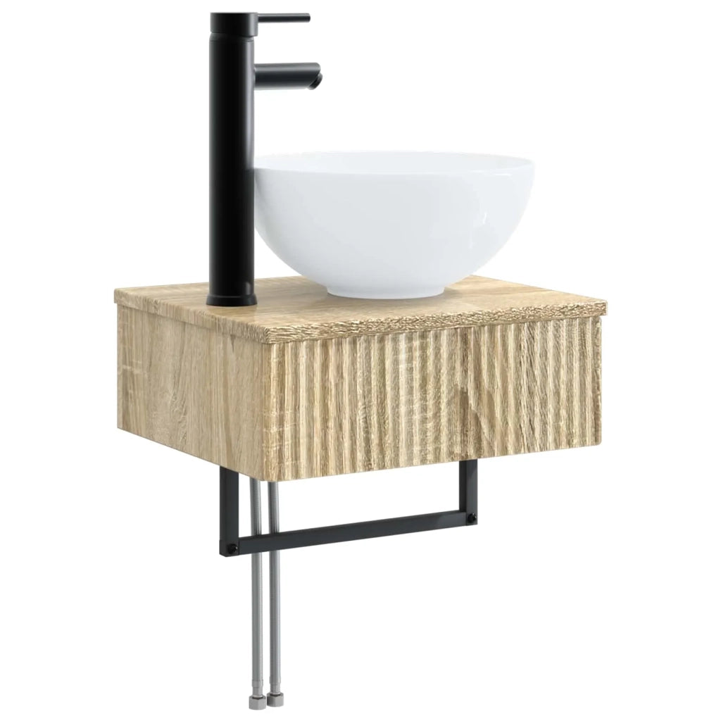Set di mobili per il bagno 5 pz Rovere Sonoma 3405965