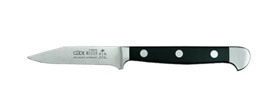 Güde 1708-08 Alpha Coltello da Verdure 8 cm in Acciaio al Cromo-Molibdeno-Vanadio con Impugnatura in POM Nero colore Nero
