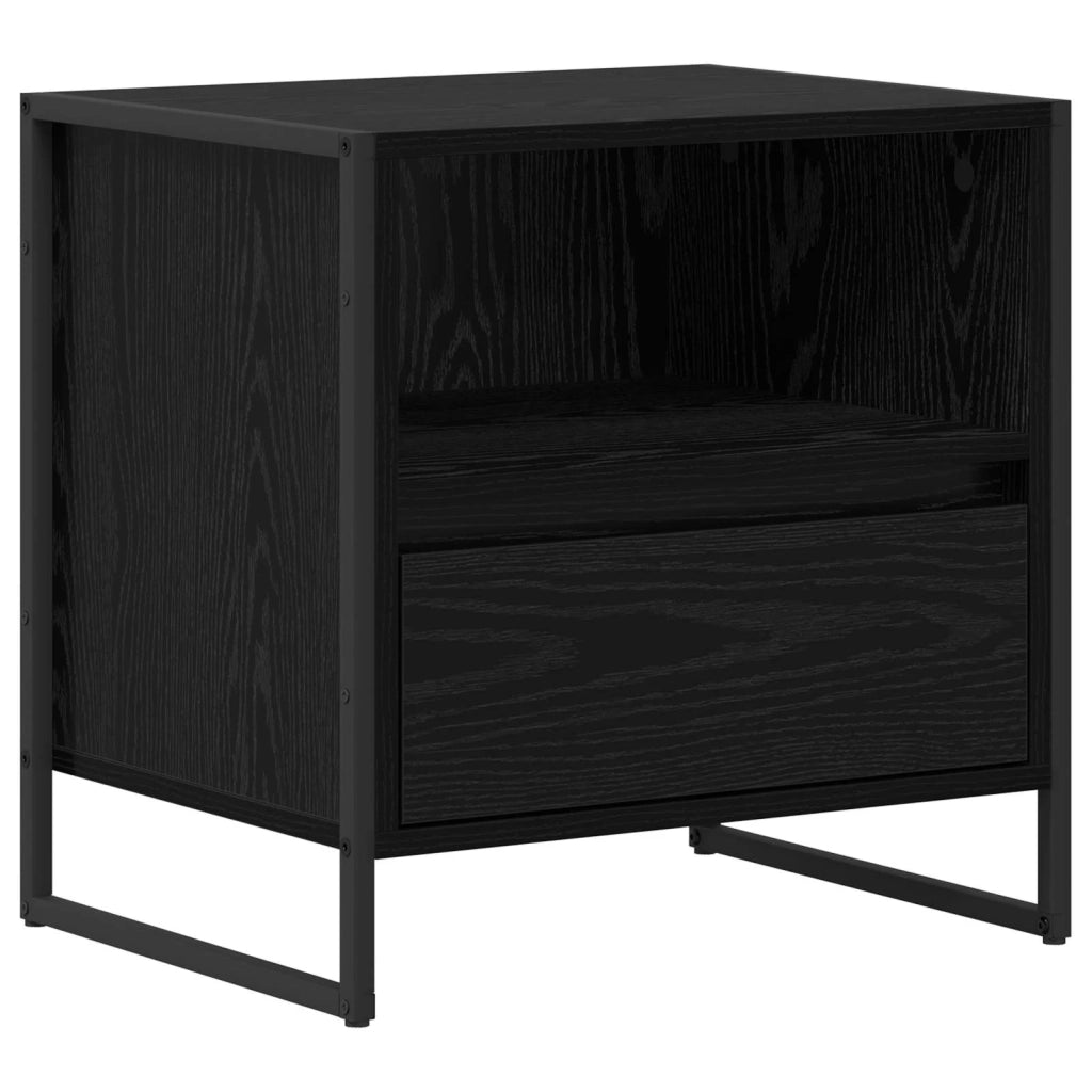 Comodino Rovere Nero 50 x 39,5 x 50 cm Legno multistrato