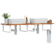 Ripiano a Parete per Lavabo in Acciaio e Massello di Acacia 3302840