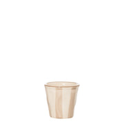 Zafferano Set 6 Bicchierini Righe Collezione Lido in Ceramica Artigianale Colore Sabbia, Realizzati a Mano a Civita Castellana, Italia, Stile Unico